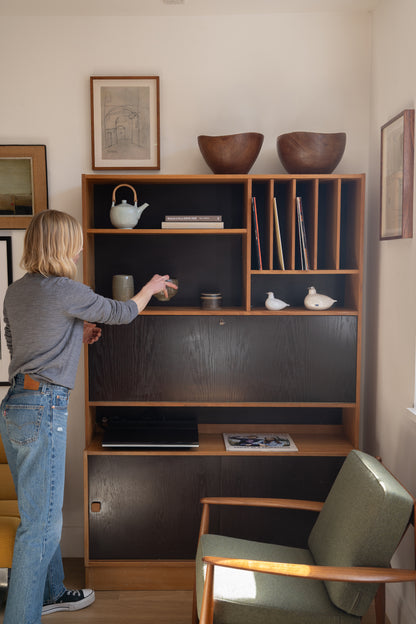 Teak and Painted Wooden Cabinet Domino Møbler, Denmark (1960s)