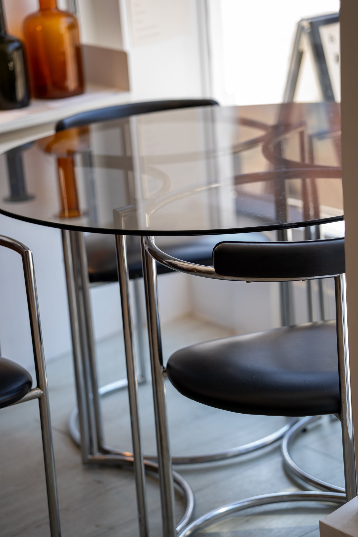 ON HOLD Italian Smoked Glass & Chrome Dining Set by La Metal Arredo Paderno D. Milano, Italy (1970s)
