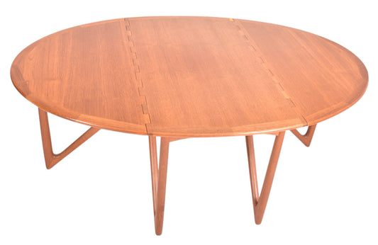 Oval Drop-Leaf Dining Table by Kurt Østervig for Jason Møbler, (1960s) Denmark