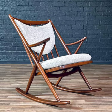 Model 182 Teak Framed Rocking Chair by Frank Reenskaug for Bramin Møbler, (1960s) Denmark