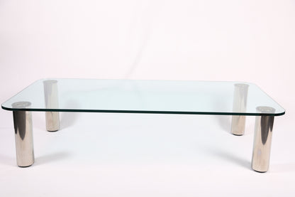 'Marcuso' table in glass and Chrome by Marco Zanuso for Zanotta (C1965)