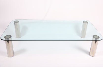 'Marcuso' table in glass and Chrome by Marco Zanuso for Zanotta (C1965)
