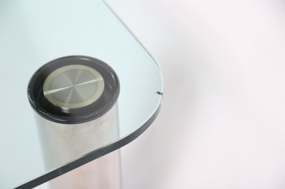 'Marcuso' table in glass and Chrome by Marco Zanuso for Zanotta (C1965)