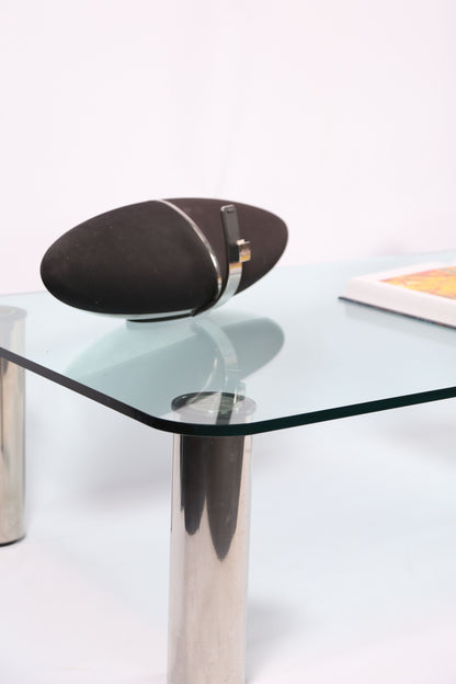 'Marcuso' table in glass and Chrome by Marco Zanuso for Zanotta (C1965)
